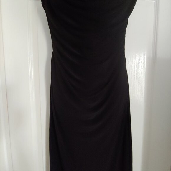 Marina Black Goth Lace Sequin Slip Dress Stretch Y2k Date Event Dress 8 - Picture 7 of 13